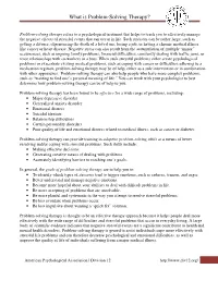 What Is Problem-Solving Therapy?