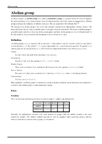 Abelian Group 1 Abelian Group
