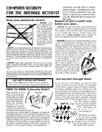 Computer Security for the Average Activist