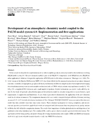 Development of an Atmospheric Chemistry Model Coupled to the PALM Model System 6.0: Implementation and First Applications