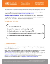 Instructions for Data-Entry and Data-Analysis Using Epi Info™