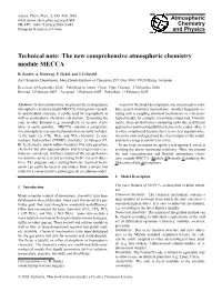 The New Comprehensive Atmospheric Chemistry Module MECCA