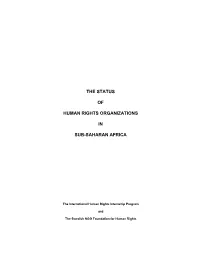 The Status of Human Rights Organizations in Sub