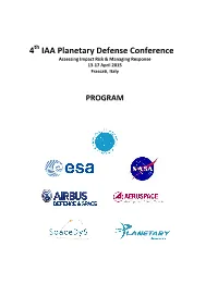 4 IAA Plane Etary Defen Nse C Onfer Rencee