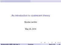 An Introduction to Coalescent Theory