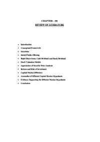 CHAPTER - in REVIEW of LITERATURE