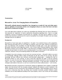 Commentary Microsoft Vs. Linux: the Changing Nature of Competition