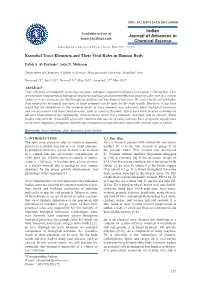Essential Trace Elements and Their Vital Roles in Human Body