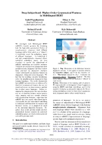 Higher-Order Grammatical Features in Multilingual BERT Isabel Papadimitriou Ethan A
