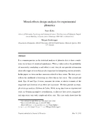 Mixed-Effects Design Analysis for Experimental Phonetics