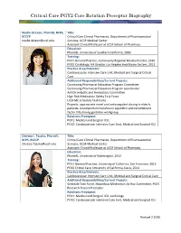 Critical Care PGY2 Core Rotation Preceptor Biography