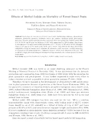 Effects of Methyl Iodide on Mortality of Forest Insect Pests