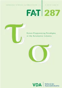 Future Programming Paradigms in the Automotive Industry Ττσσ