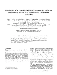 Generation of a Flat-Top Laser Beam for Gravitational Wave Detectors By