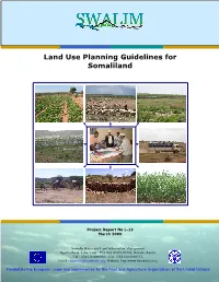 Land Use Planning Guidelines for Somaliland 2009