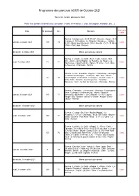 Programme Des Parcours ASCR De Octobre 2021