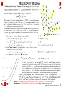 The Polygonal Number Theorem for Any Integer M > 1, Every Non- Negative Integer N Is a Sum of M+2 Polygonal Numbers of Order M+2
