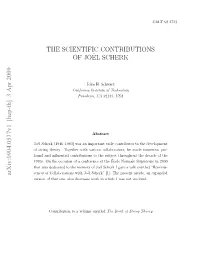 The Scientific Contributions of Jo¨El Scherk