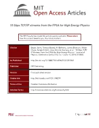 10 Gbps TCP/IP Streams from the FPGA for High Energy Physics