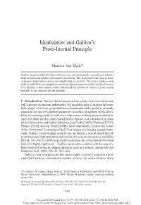 Idealization and Galileo's Proto-Inertial Principle