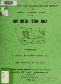 Land Planning and Classification Report of the Public Domain Lands In