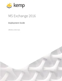 MS Exchange 2016