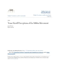 Texas Sheriff Perceptions of the Militia Movement