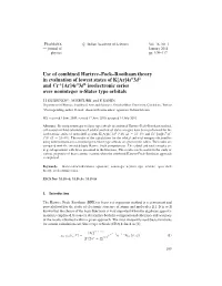 Use of Combined Hartree–Fock–Roothaan Theory in Evaluation Of