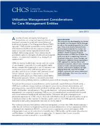 Utilization Management Considerations for Care Management Entities
