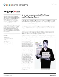 AI-Driven Engagement at the Times and the Sunday Times
