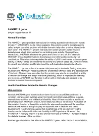ANKRD11 Gene Ankyrin Repeat Domain 11
