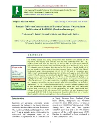 Effect of Different Concentrations of BA with Constant NAA on Shoot Proliferation of BAMBOO (Dendrocalamus Asper)