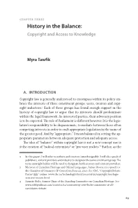 History in the Balance: Copyright and Access to Knowledge