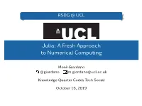 Julia: a Fresh Approach to Numerical Computing
