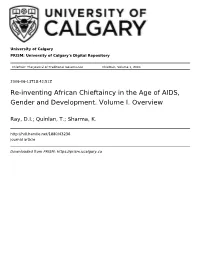 Re-Inventing African Chieftaincy in the Age of AIDS, Gender and Development