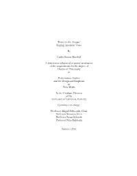 Staging American Voice by Caitlin Simms Marshall a Dissertation