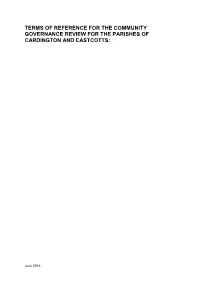 Terms of Reference for the Community Governance Review for the Parishes of Cardington and Eastcotts