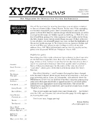 The Magazine for Interactive Fiction Enthusiasts