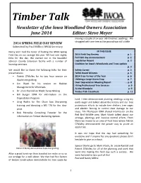 2014 June Timber Talk