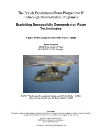 Exploiting Successfully Demonstrated Rotor Technologies