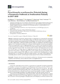 Parachlamydia Acanthamoebae Detected During a Pneumonia Outbreak in Southeastern Finland, in 2017–2018