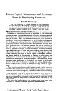 Private Capital Movements and Exchange Rates in Developing Countries