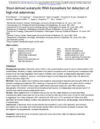 Stool-Derived Eukaryotic RNA Biomarkers for Detection of High-Risk Adenomas