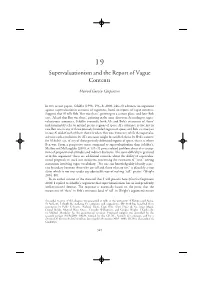 Supervaluationism and the Report of Vague Contents