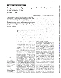The Physician and Prison Hunger Strikes: Reflecting on the Experience in Turkey