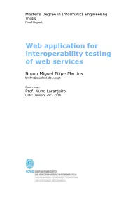 Web Application for Interoperability Testing of Web Services