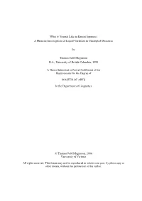 What /R/ Sounds Like in Kansai Japanese: a Phonetic Investigation of Liquid Variation in Unscripted Discourse