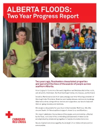 ALBERTA FLOODS: Two Year Progress Report