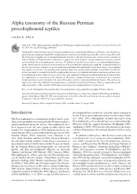 Alpha Taxonomy of the Russian Permian Procolophonoid Reptiles