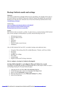 Backup Outlook Emails and Settings